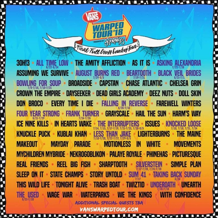 Warped Tour 2018 Lineup 99.3 The X