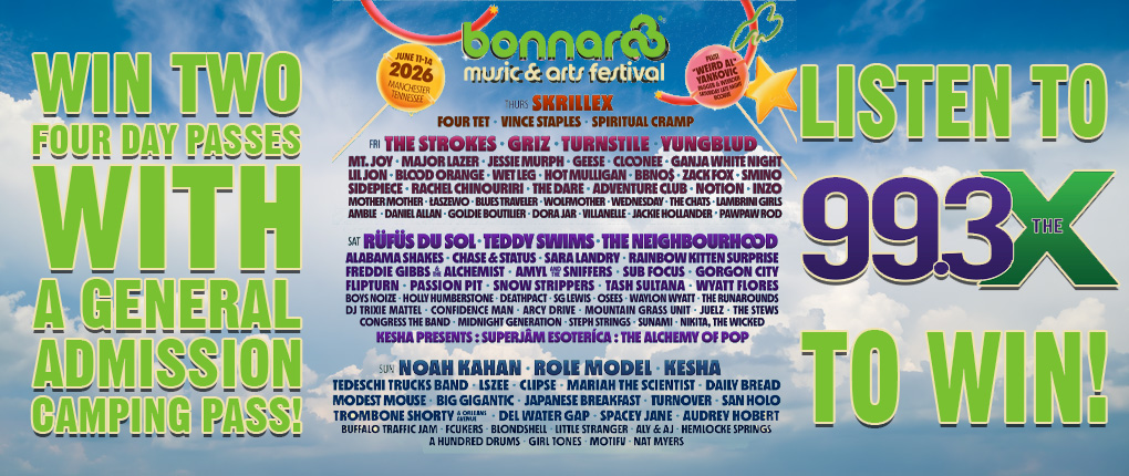 THE X IS SENDING YOU TO BONNARROO!
